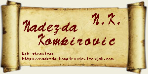 Nadežda Kompirović vizit kartica